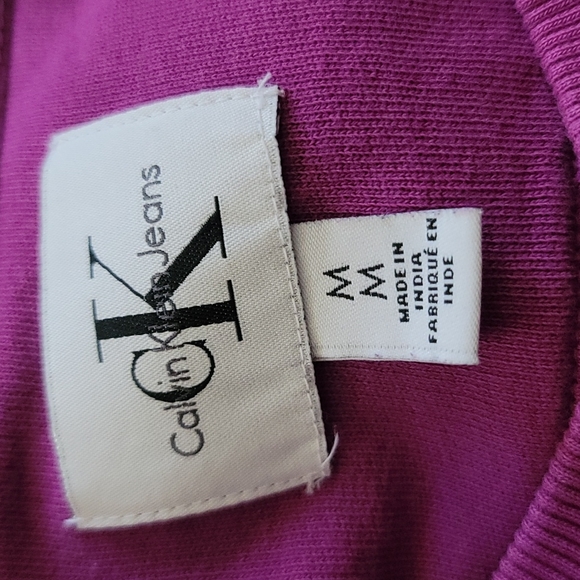 Calvin Klein Block Monogram Logo Sweatshirt in Fuschia Pink Size Medium - Picture 7 of 9
